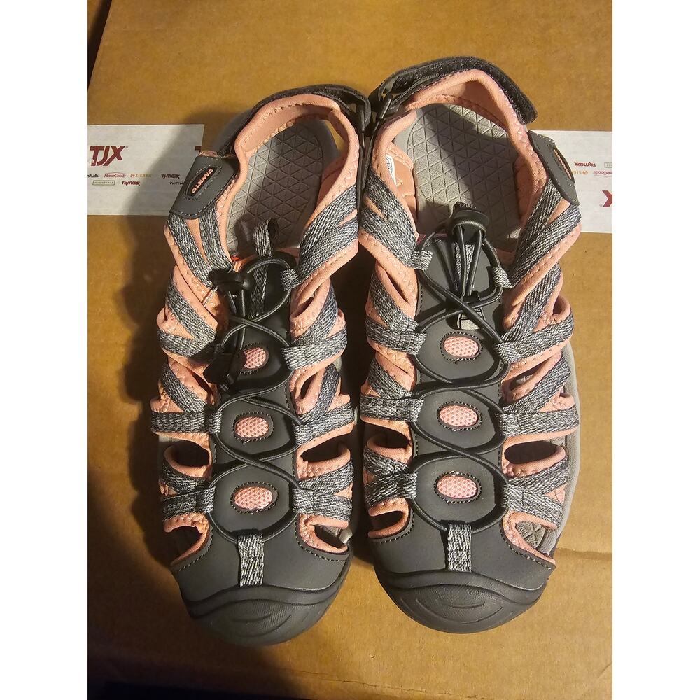 Dannto Women's Grey/Pink size 10 Sport Hiking Sandal Closed Toe Outdoor Walking